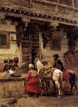 チーク材の建築物を販売する職人 アーメダバード ペルシャ人 エジプト人 インド人 エドウィン・ロード・ウィークス Oil Paintings